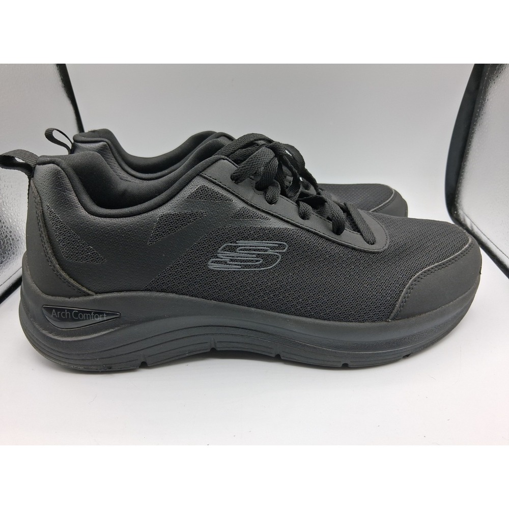 Skechers: Arch Comfort Shoes Mens Size 10 Black Walking Sneakers SN 16909
